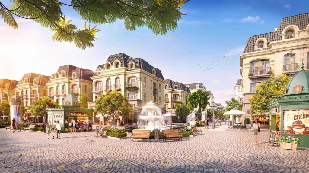Quảng trường Kinh đô ánh sáng với cảm hứng kiến trúc Pháp cổ đặc trưng, được ví như Champs Elysse của “Quận Ocean”